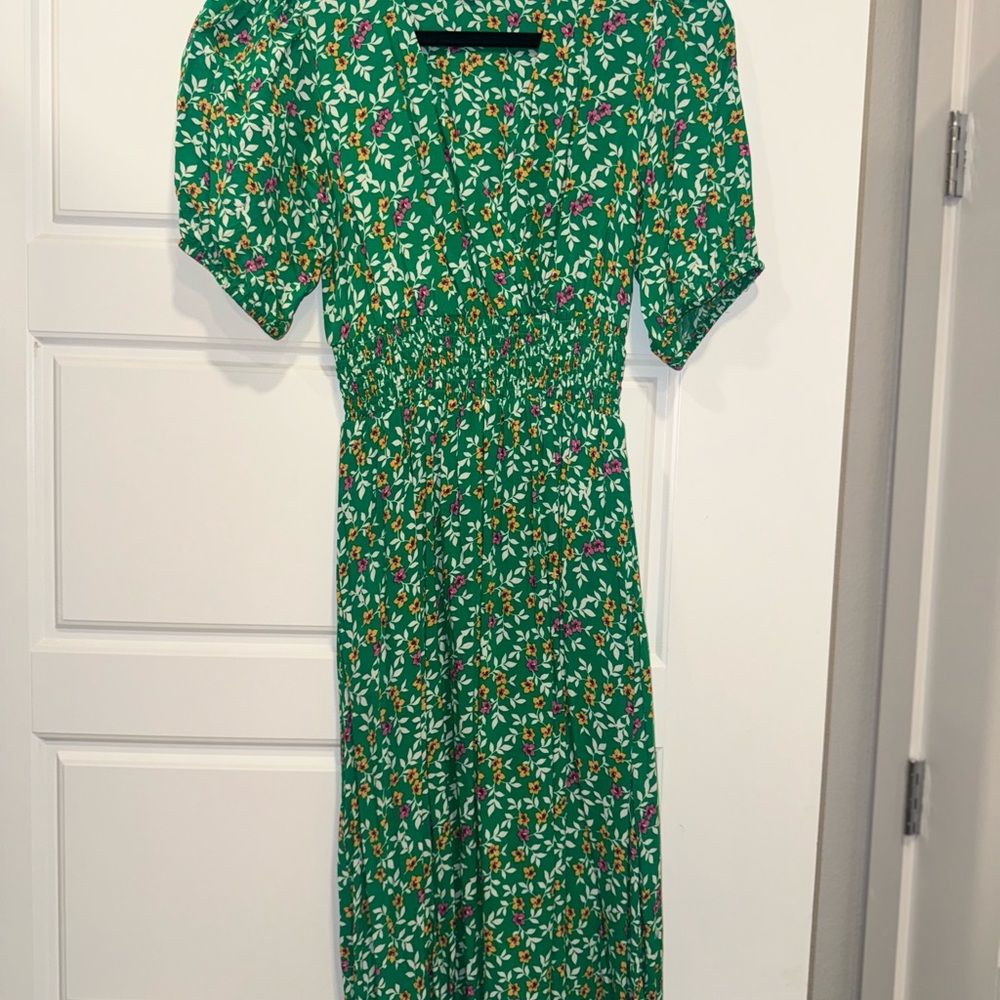 Draper James Green Floral Midi Dress
